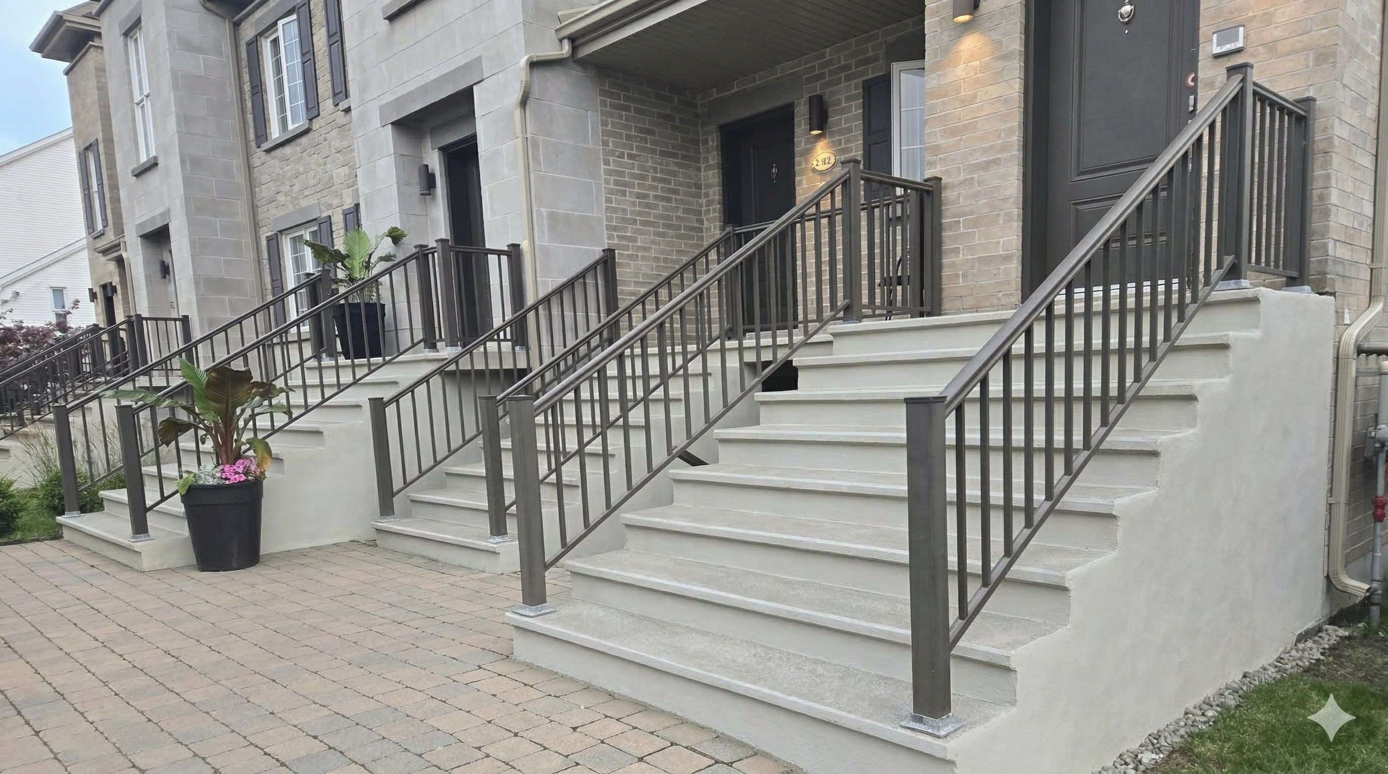 Après - Escaliers crépi neuf