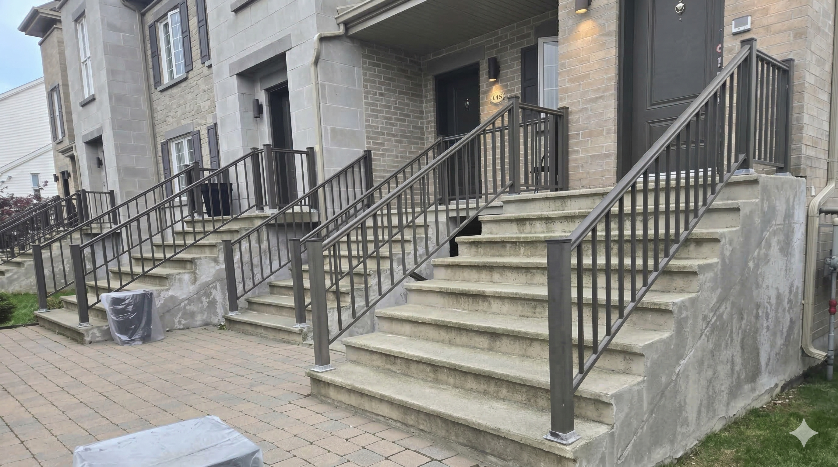 Avant - Escaliers crépi détérioré